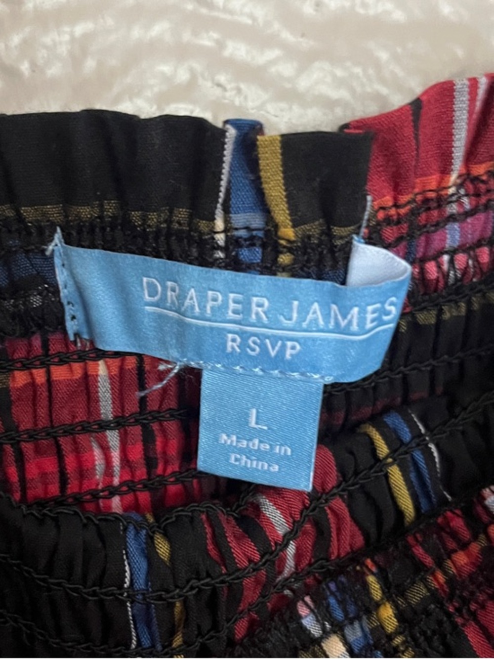 Draper James Plaid Smocked Square Neck Pocketed Long Sleeve Midi Dress L - Picture 3 of 8